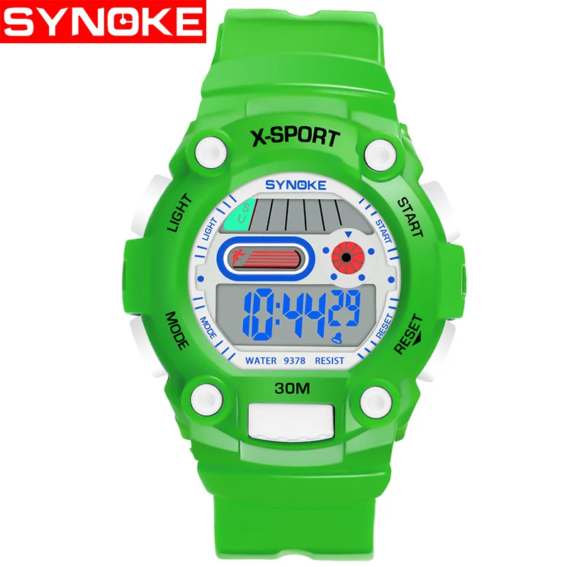 SYNOKE дети часы мужской студента подарок мультфильм 9378 спортивный ночник мульти-функциональные часы Для женщин
