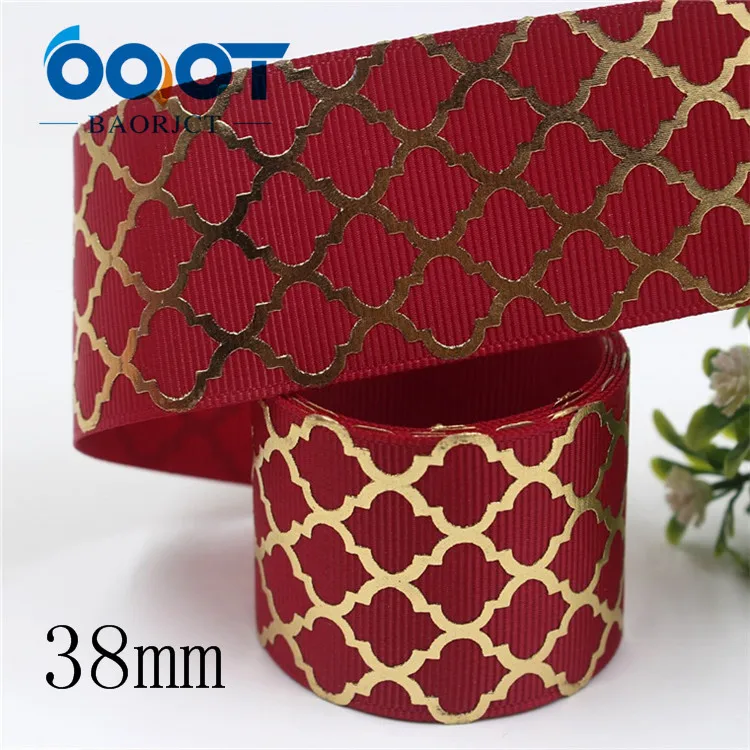 I-19814-1935 OOOT BAORJCT I-19814-1927, 38 мм, 10 ярдов сплошной цвет геометрические Горячие штамповки корсажные ленты, лук крышка DIY аксессуары украшения - Цвет: I-19814-1935