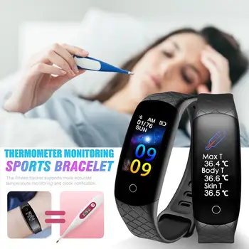 

S2 Smart Watch Waterproof Sports Pedometer Health Monitor Body Temperature Detection for Women Men Fashion Smart Bracelet