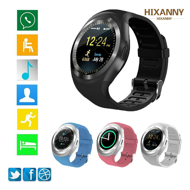 

New Bluetooth Y1 Smart Watch Relogio Android SmartWatch Phone Call GSM Sim Remote Camera Information Display Sports Pedometer