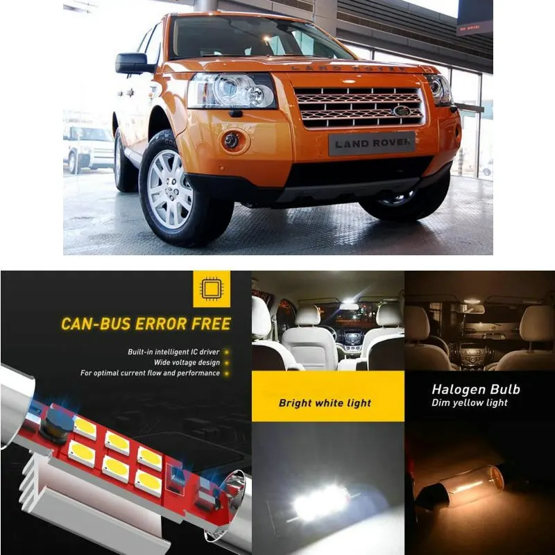 

LED Interior Car Lights For LAND ROVER freelander 2 L359 3.2 i6 freelander L314 car accessories lamp bulb error free