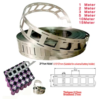 

0.15*27mm 2P Pure Nickel Strip Ni Plate Belt For 18650 Battery Welding Tape