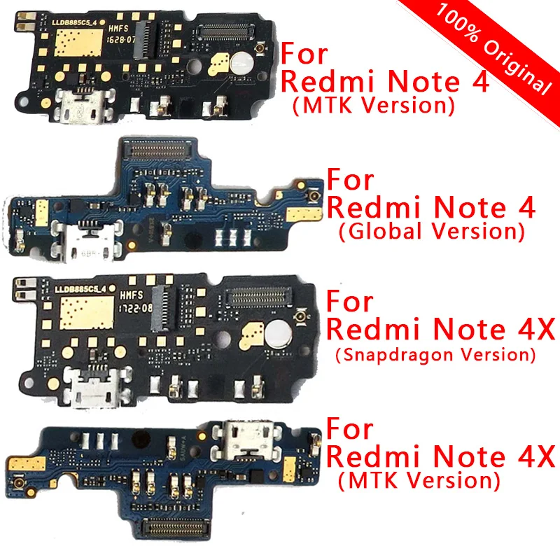 Оригинальные запасные части для Redmi Note 4X зарядный порт гибкий кабель 4 зарядное