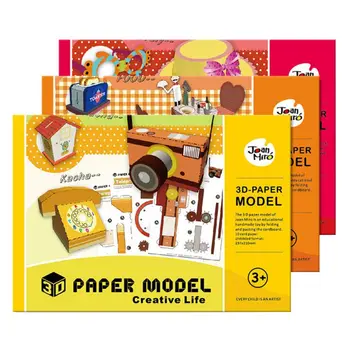 

DIY Paper Puzzles 3D Cartoon Vehicle Animal Cardboard Puzzles For Kids Early Learning Educational Toy Children Origami Book Gift