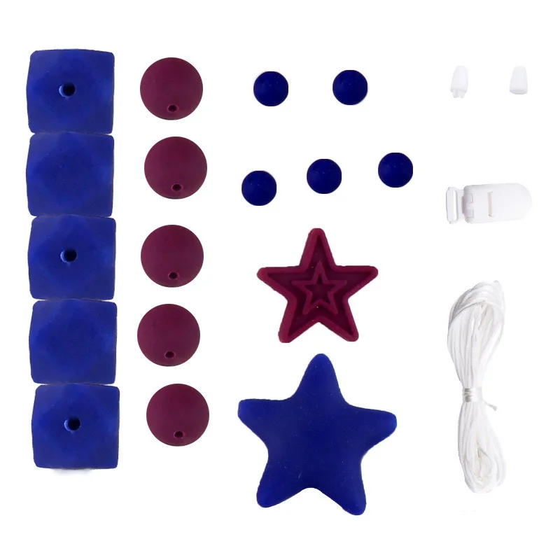 Baby Silicone Beads Set DIY Baby Teething Molar Toy Infants Necklace Bracelet Teether Pacifier Chain Making Accessories