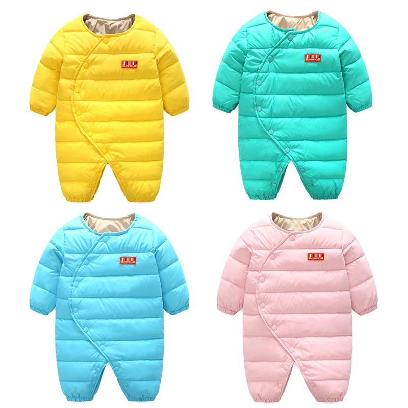 

ACE LOVE Winter Baby Rompers 90% white duck down Boy Girl Warm Snowsuit BabyJumpsuit Newborn Baby Clothes