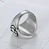 Punk Cool 316L Stainless Steel Silver Color Black Biker 1% er Skull Ring Men's Motorcycle Biker Band Party Rings 2