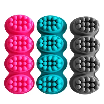 

4 Grids Durable Silicone Soap Mold Soap Form for Massage Therapy Soap Bar Food Grade Standard Silicone Soap Mold