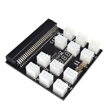 

PCI-E 12X6Pin Power Supply Breakout Board Adapter Converter 12V for Ethereum BTC Antminer Miner Mining HP Server PSU GPU