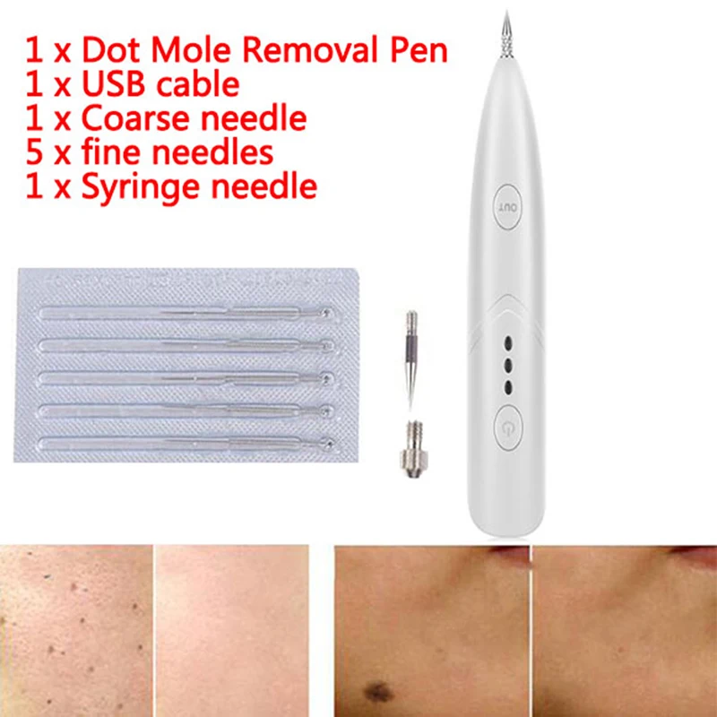 1 Set Laser Freckle Removal Machine Skin Mole Dark Spot Remover For Face Wart Tag Tattoo Remaval Pen