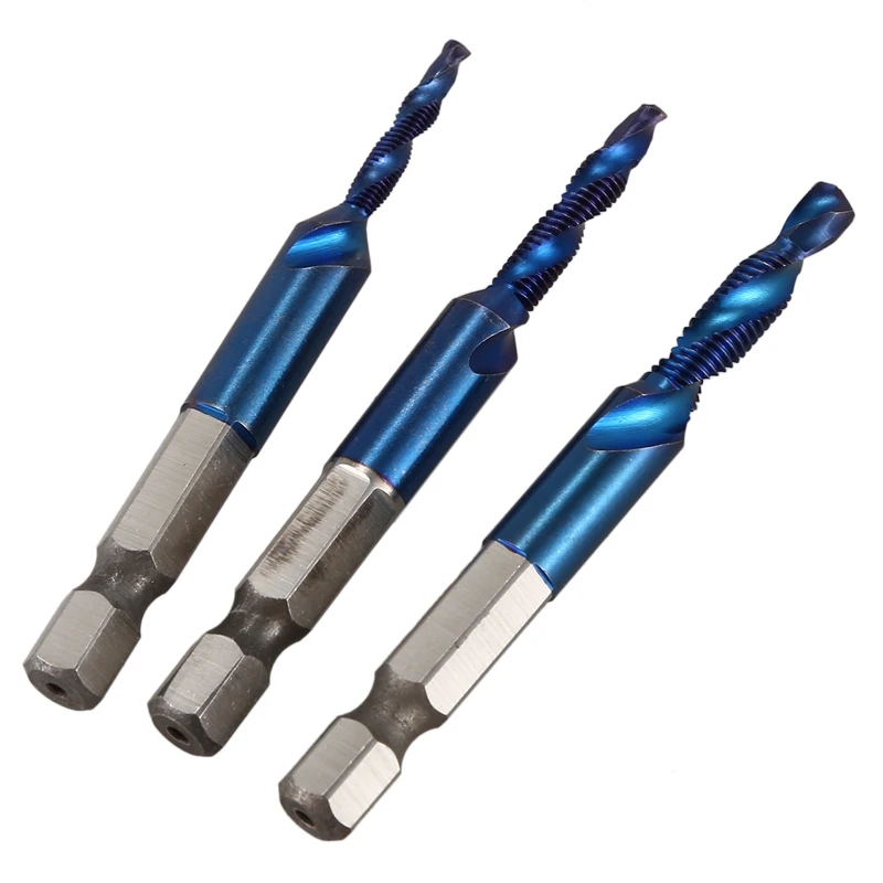 6Pcs 1/4 Hex Shank Hss Metric Thread Tap Hss Drill Bits Spiral Tap Hand Screw Taps M3 M4 M5 M6 M8 M10 Tap Sets 6Pcs 1/4 Hex Shank Hss Metric Thread Tap Hss Drill Bits Spiral Tap Hand Screw Taps M3 M4 M5 M6 M8 M10 Tap Sets