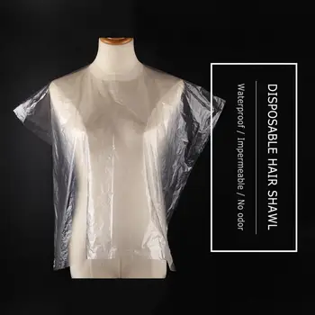 

50 Pcs Disposable Hairdressing Shawl Perm Dyed Hair Transparent Disposable Leave-on Scarf Waterproof Membrane Cloth Film Wrap