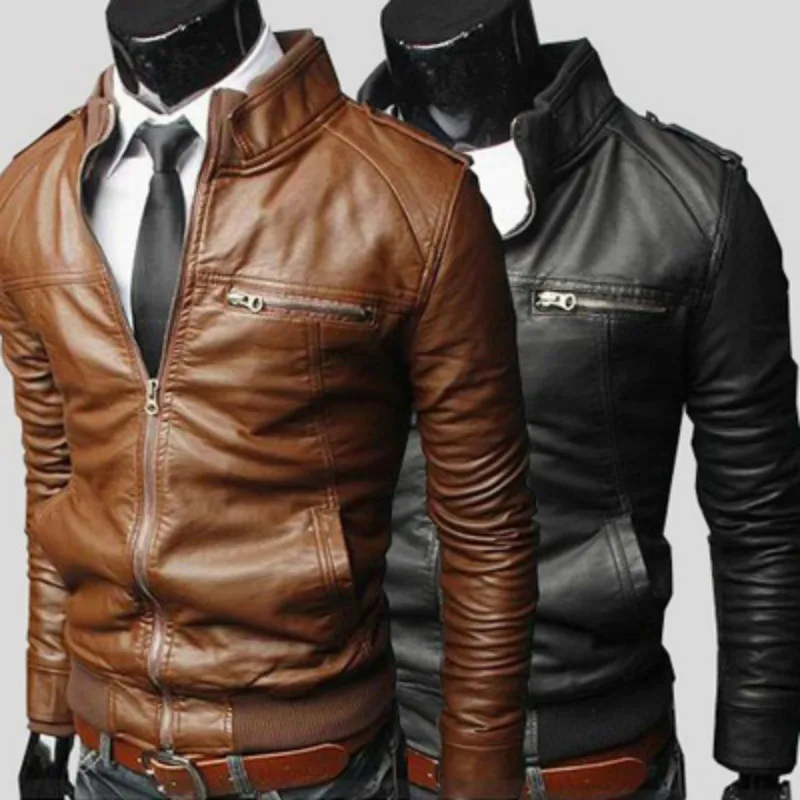 

ZOGAA Men Leather Jacket Genuine Leather Clothing Motorcycle Jacket Slim Stand Collar Men Autumn Thick Winter Warm Clothing Coat