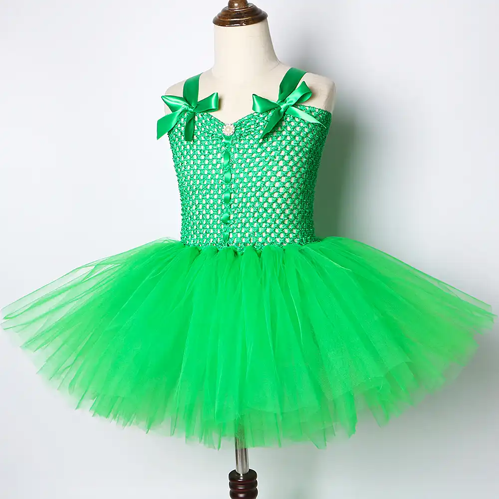 green tutu dress girl