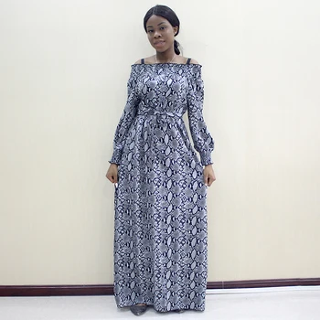 

African Women Python texture clothing Female Dresses Tightening Waist Bunch of hands Dresses