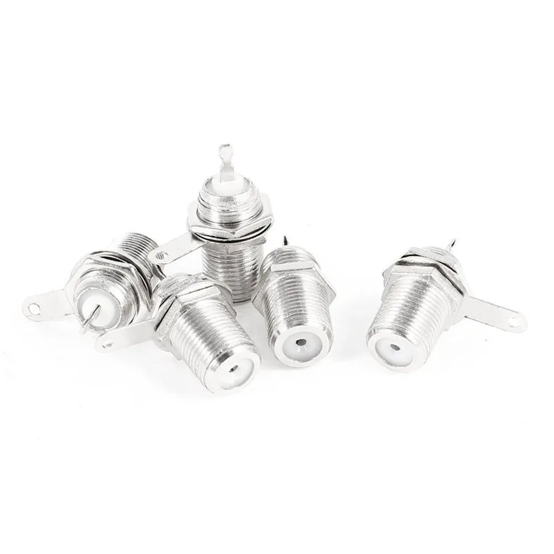 

5 Pcs F Type Panel Mounted Socket Female Jack Solder Connector Adapter