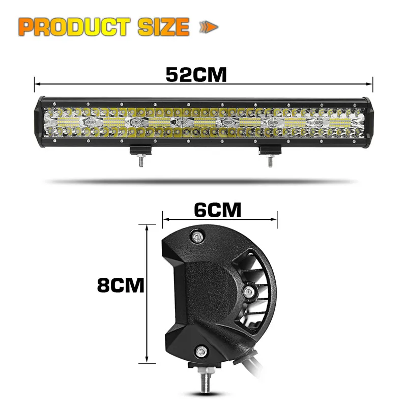 Conduziu a Barra de Luz Conduziu a Luz do Trabalho para a Condução Polegada Combo Ponto Feixe Inundação Offroad Barco Carro Trator Caminhão 4x4 Suv Atv 12 v 24 20 980 w 7 de luz combo ponto feixe inundação conduziu