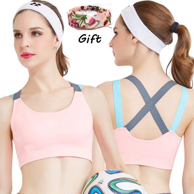 

Cross Back Sexy Sports Bras Push Up For Women Gym High Impact Underwear Vest Sport Tops Althletic Gym Fitness Shockproof Bra