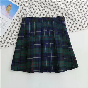 P23 navy S001 Bazaleas уличная клетчатая мини-юбка панк Харадзюку клетчатая желтая юбка для женщин s Женская трапециевидная Повседневная узкая юбка короткая юбка - Цвет: P23 navy S001