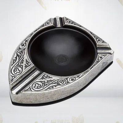 

Cigar Gadgets alloy Cigar Ashtray Single Cigar Holder Round Ash Slot Yellow Tobacco Cigarette Ashtray Gift Box LB-ASH-076