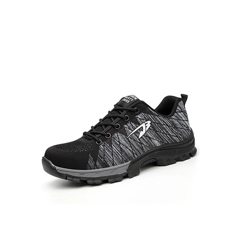 Мужская обувь, уличные кроссовки для бега для мужчин, дышащая Защитная защитная обувь со стальным носком для мужчин, спортивная обувь, большие размеры 35-48 - Цвет: gray