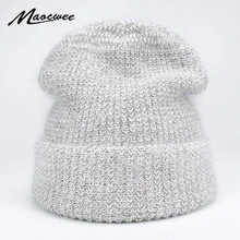 Вязаные шерстяные шапочки с кроличьим мехом, женские шапки осень-зима для женщин, двухслойные мягкие шапочки Skullies, женские одноцветные шапки