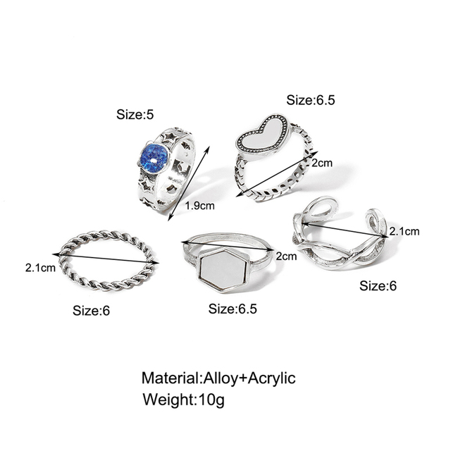 Punk Silver Color Chain Rings Set For Women Girls Fashion Pearl Irregular Finger Rings 2021 Female Knuckle Jewelry Gift