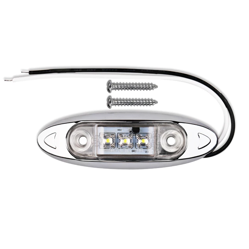 10 шт. автомобилей Белый Подсветка 12V 24V 3-светодиодный боковые габаритные рыбы Форма грузовик прицепа красный светодиодный светильник IP67