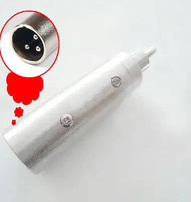 

DHL/EMS 50PCS 3 PIN XLR MALE to RCA MALE MICROPHONE MIC MICROPHONE ADAPTER XLR PLUG-A8