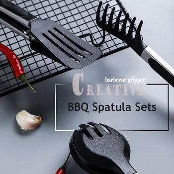 Tongs Heat Resistant Barbecue Clip Cooking Clamp Spatula Lo Mein
Noodles Clip Bread Bakery Salad Folder Bbq Spatula Sets