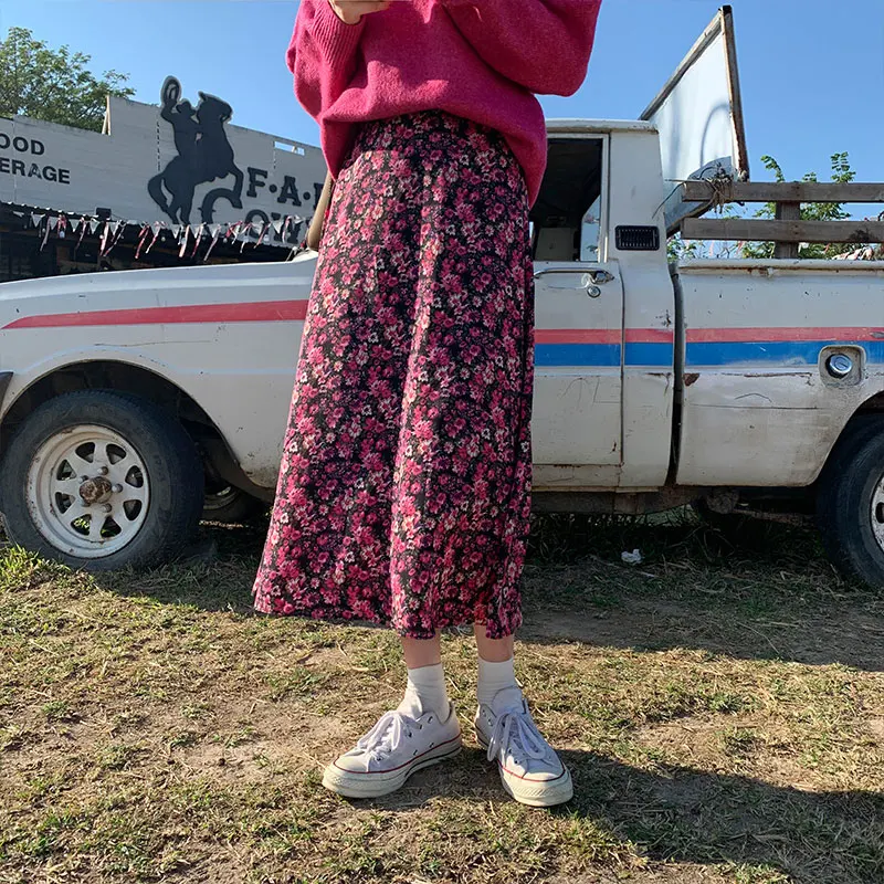 Юбка Женская длинная трапециевидная средней длины с высокой талией 2 цвета |