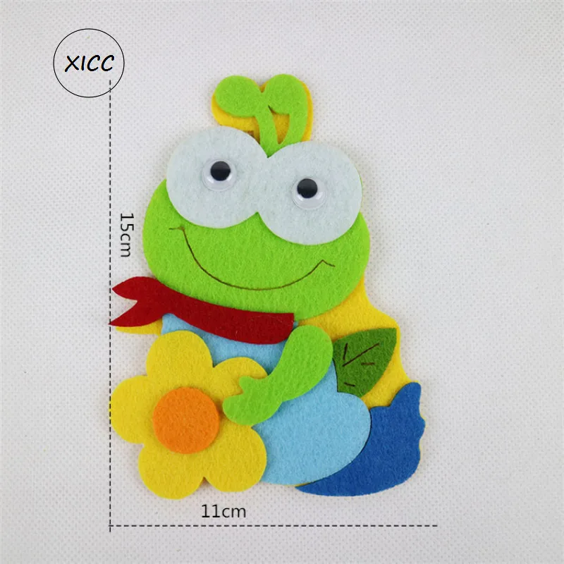 Cartoon Animal Thick Nonwoven Felt DIY Package Bee Giraffe Dinosaur Frog Tiger Chicken House Rabbit Owl Wall Stickers Decor