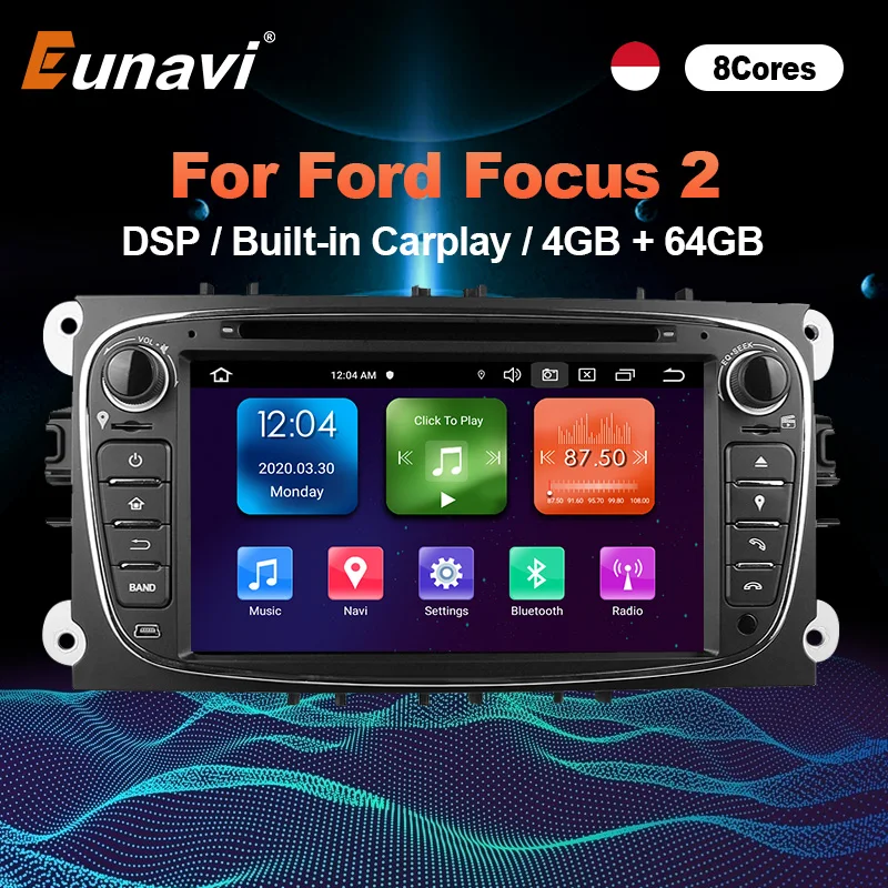 Eunavi Android автомобильный Радио мультимедийный плеер для FORD Focus 2 II Mondeo S-MAX C-MAX Galaxy 2Din