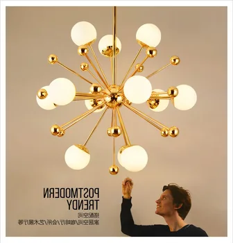 

Post-modern Nordic Creative Dandelion Glass Ball Chandelier Bedroom Living Room Restaurant Chandelier lampen industrieel