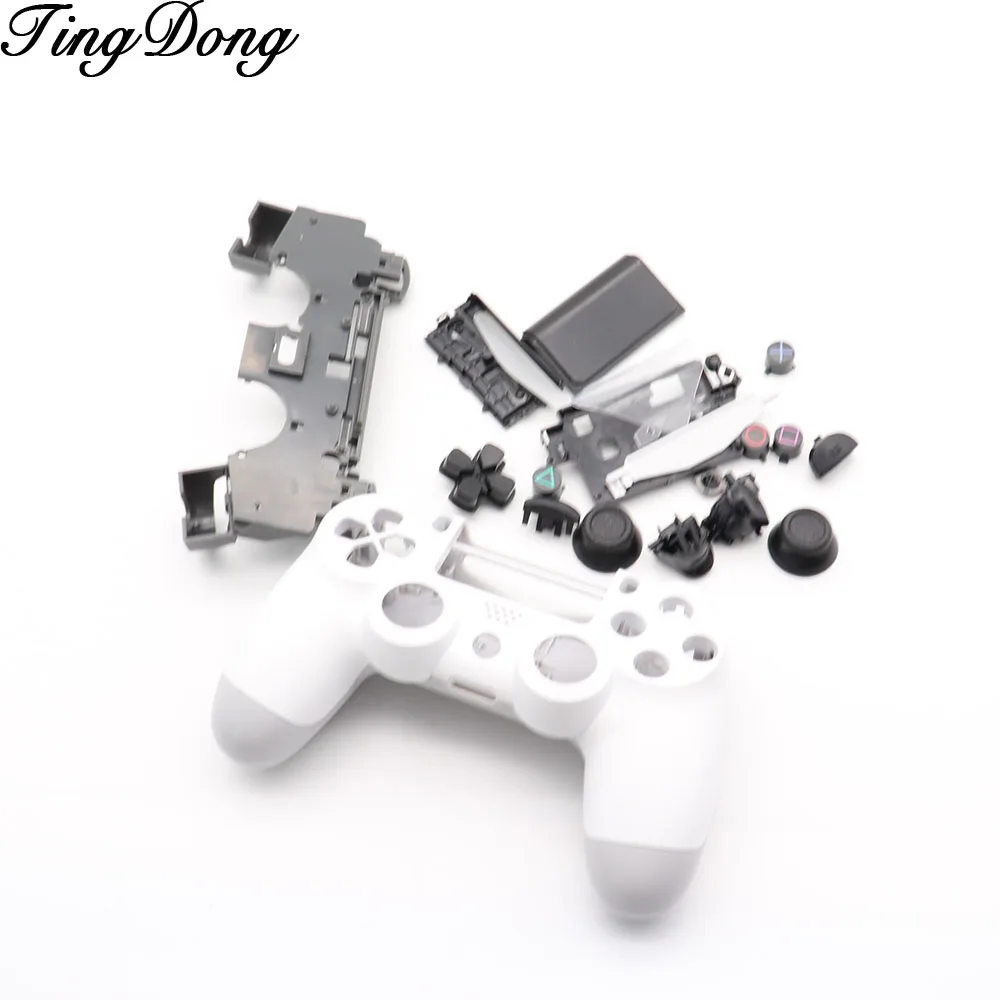 PS4 белый гладкий полный набор корпус Оболочка Чехол Замена мод комплект для sony Playstation 4 Dualshock 4 беспроводной V1 контроллер геймпад