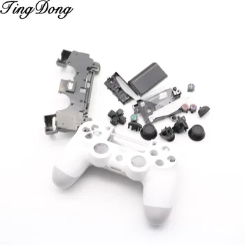 

PS4 White Smooth Full set Housing Shell Case Replace Mod Kit For Sony Playstation 4 Dualshock 4 Wireless V1 Controller Gamepad