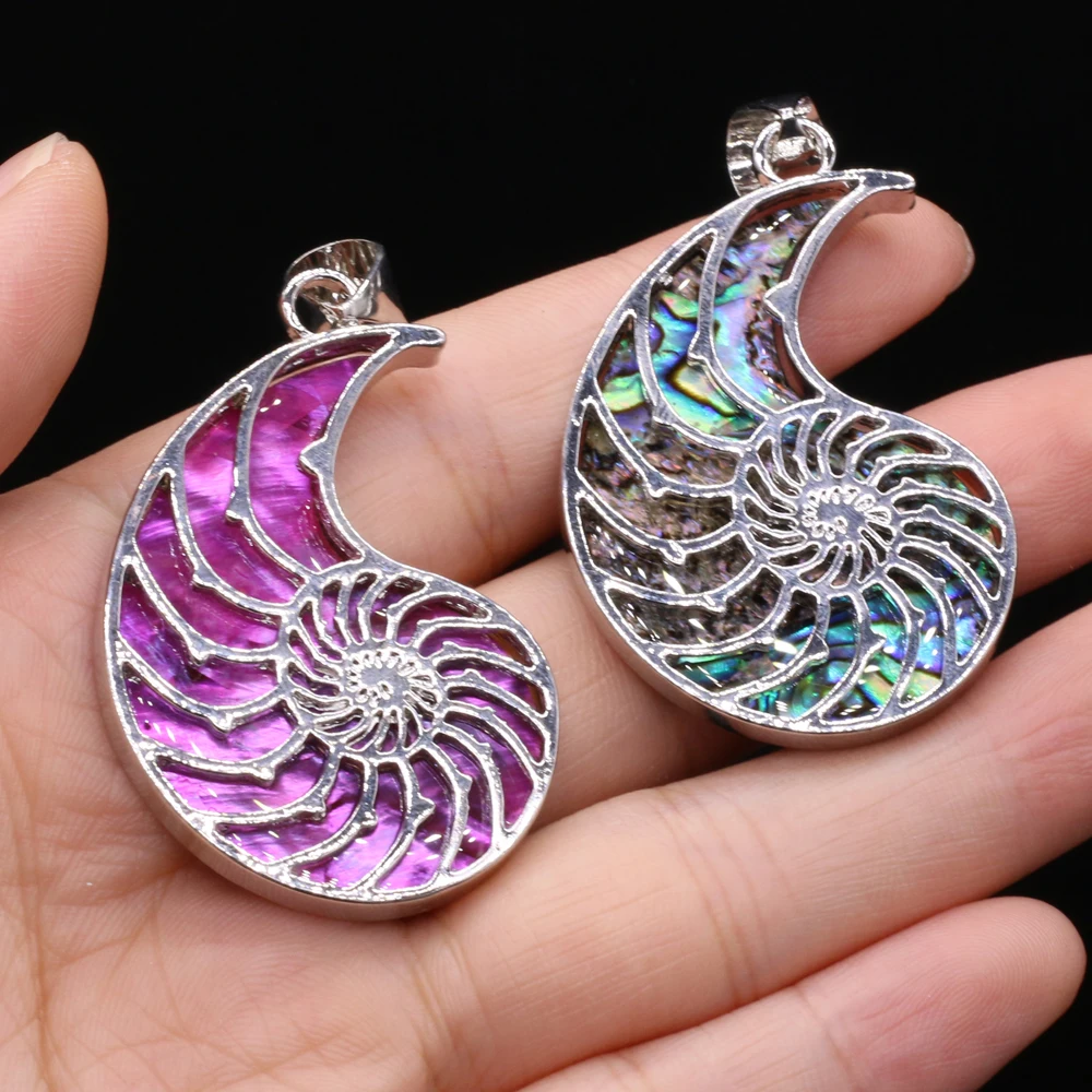 Natural Shell Pendant Alloy Sea Shells Charms For Jewelry Making Diy Boho Necklace Accessories 30x46mm - Pendants - AliExpress