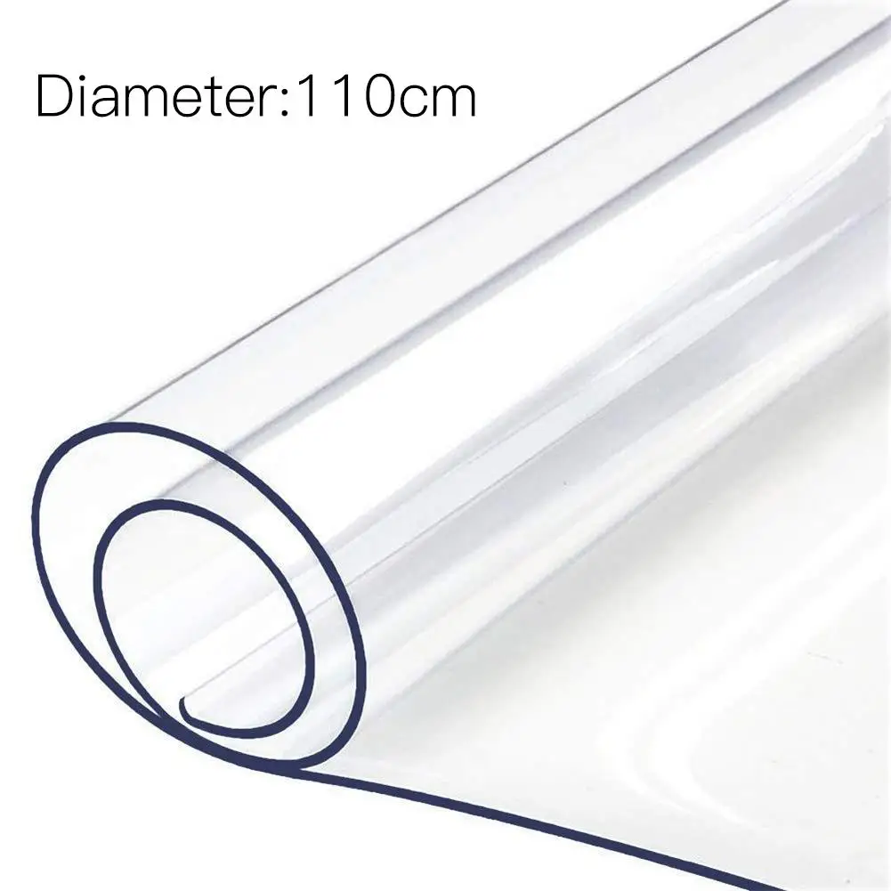 Waterproof PVC Tablecloth Table Cloth Transparent Table Cover Mat Kitchen Pattern Oil Cloth Glass Soft Cloth Tablecloth For Xmas - Цвет: Dia 110cm
