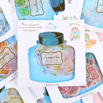 

48 pcs/pack Lovely Drift Bottle Hot Stamping Stickers Cute Cartoon PVC Stickers for Diary Gold Foil Scrapbooking DIY PVC Sticker