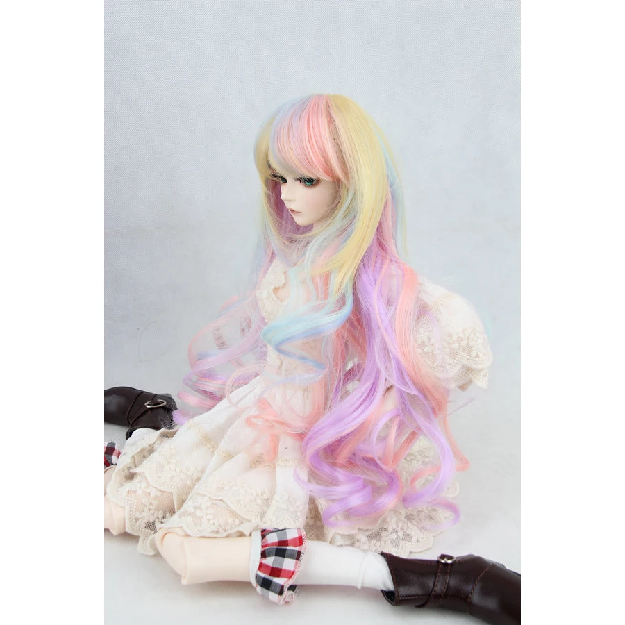 Bjd 1/3 длинный парик Волнистые Красочные для 1/3 2" 1/4 высокий шарнирная Кукла SD MSD DK DZ AOD DD VOLKS кукла