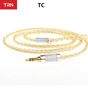 

TRN 8 Core TC Silver Plated Cable HIFI Earphone MMCX/2Pin Connector Use For TRN v90 V10/V20/V60 V30 V80 IM1 IM2 X6