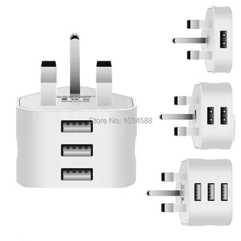 

1/2/3 Port USB 5V 1A 2.1A 3.1A Power Adapter 3 PIN UK Plug AC USB Wall Charger For Samsung htc android phone pc mp3