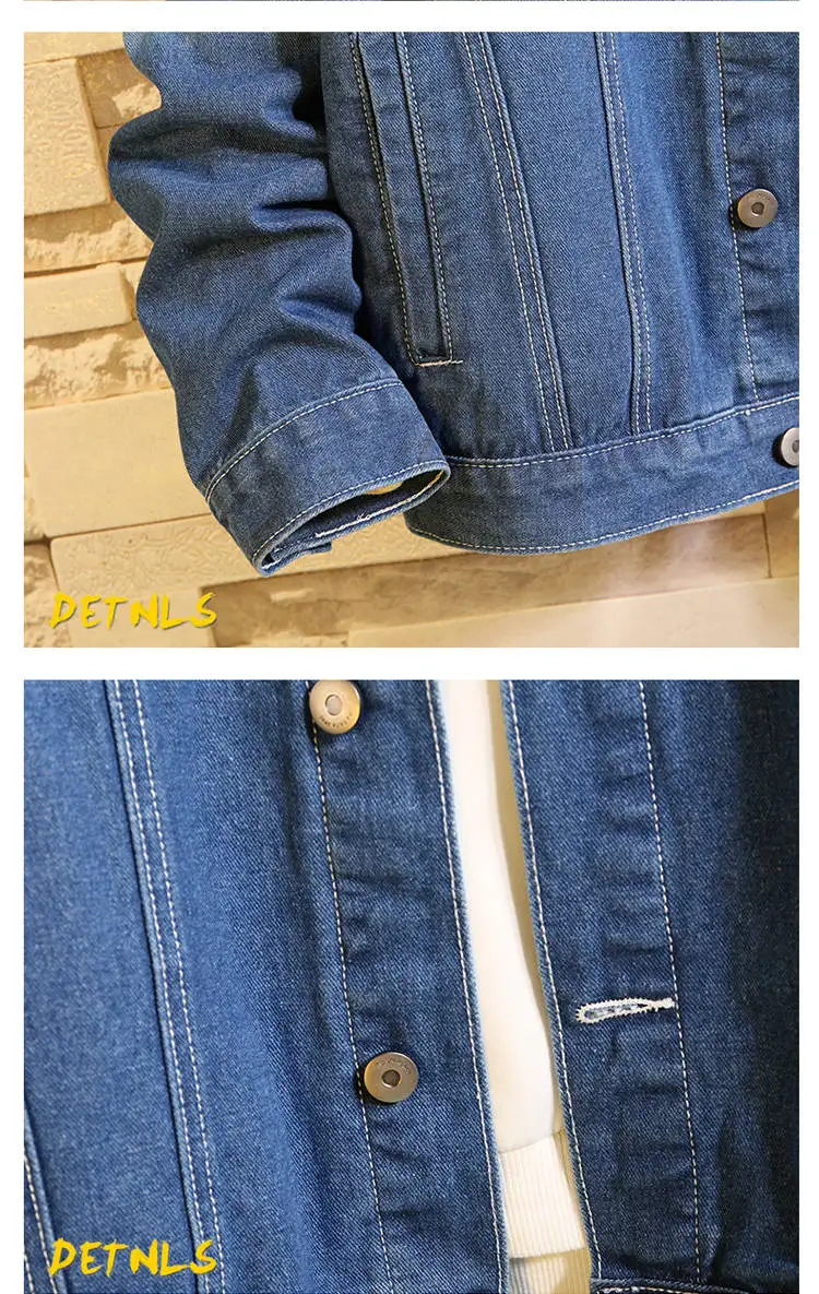 Idopy Men`s Fashion Denim Jacket Street Style Gradual Color Hip Hop Loose Fit Jeans Coat Plus Size M-5XL