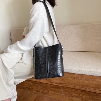 

High Quality Women Small Pu Leather Shoulder Bag Fashion Designer Female Handbags Bucket Bags Casual Crossbody Bags for Women