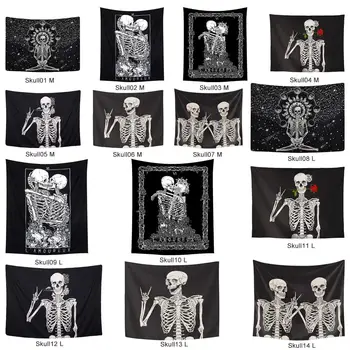 

Mandala Skull Printed Tapestry Wall Hanging Blanket Yoga Mat Bedroom Decor Bohemian Beach Towel Tablecloth Halloween Tapestry