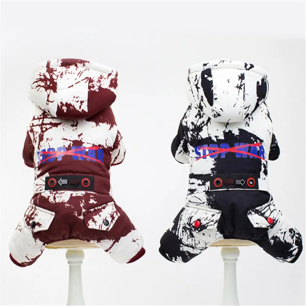 

Winter Pet Dogs Clothes Super Warm Jacket Thicker Cotton Coat Waterproof Camouflage Small Dogs Clothing For French Bulldog Puppy