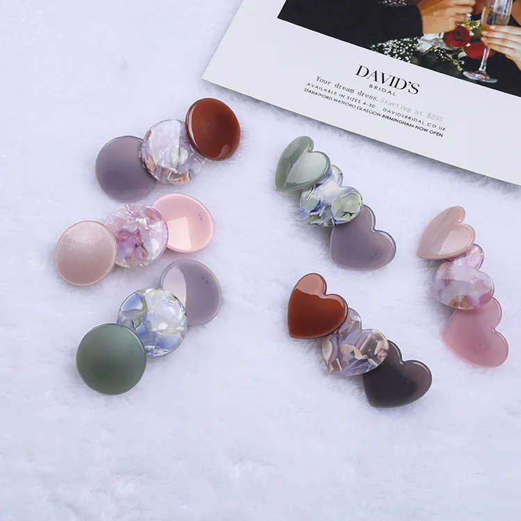 

Japanese-style GIRL'S Heart Delicacy Sweet Hair Accessories Simple Heart Barrettes A- line Side Clip Headband Manufacturers Dire