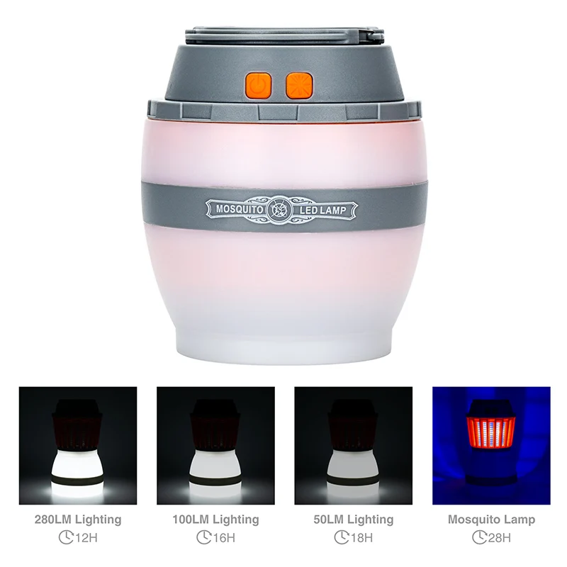 Portable LED Mosquito Killer Waterproof IP67 50lm 100lm 280lm USB Solar Home Electric Mosquito Killer Photocatalysis mute Lamp