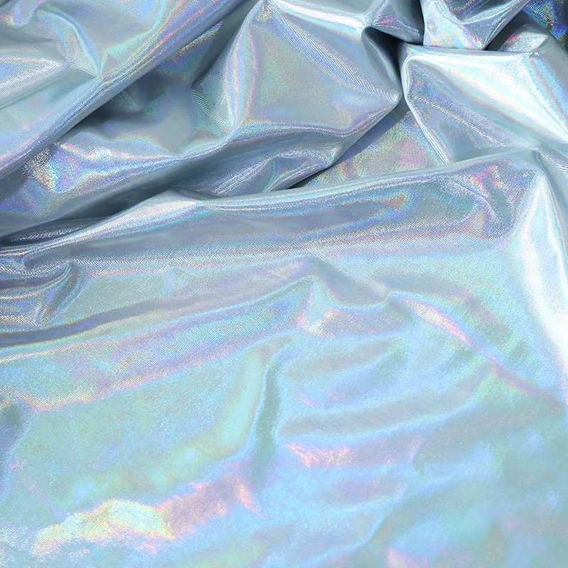 Радужный Серебряный спандекс ткань эластичная швейная Материал для ткань одежды «сделай сам»
