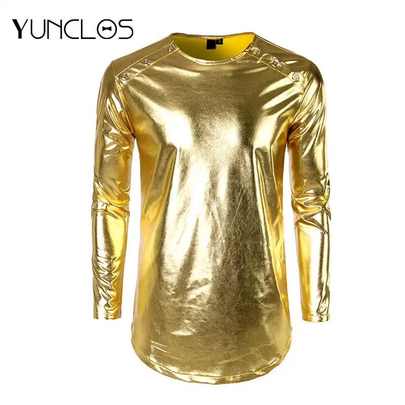 camiseta dorada hombre